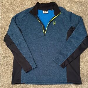 Spyder Blue and Black Quarter-Zip Pullover